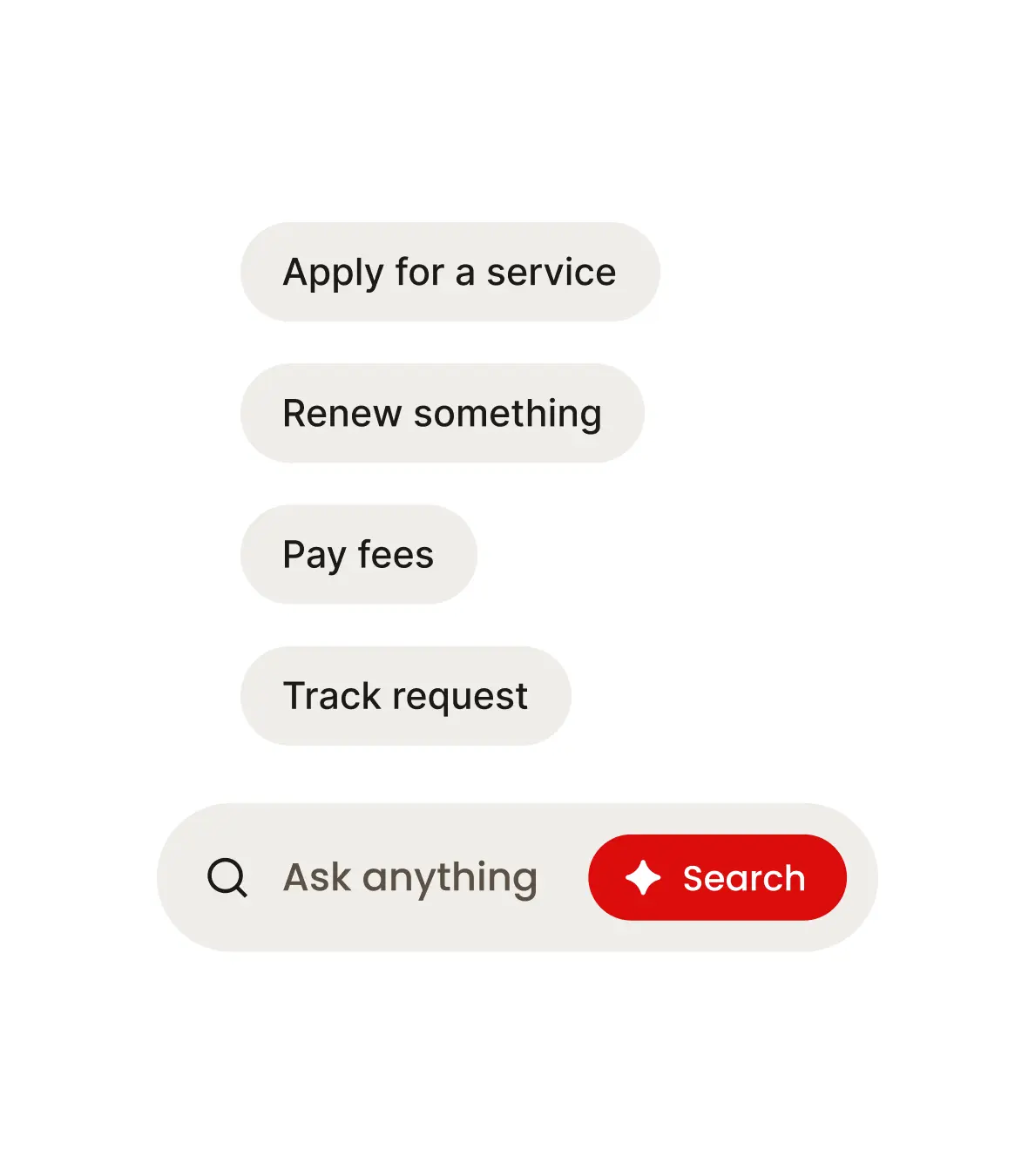 AI-assisted service search on mobile