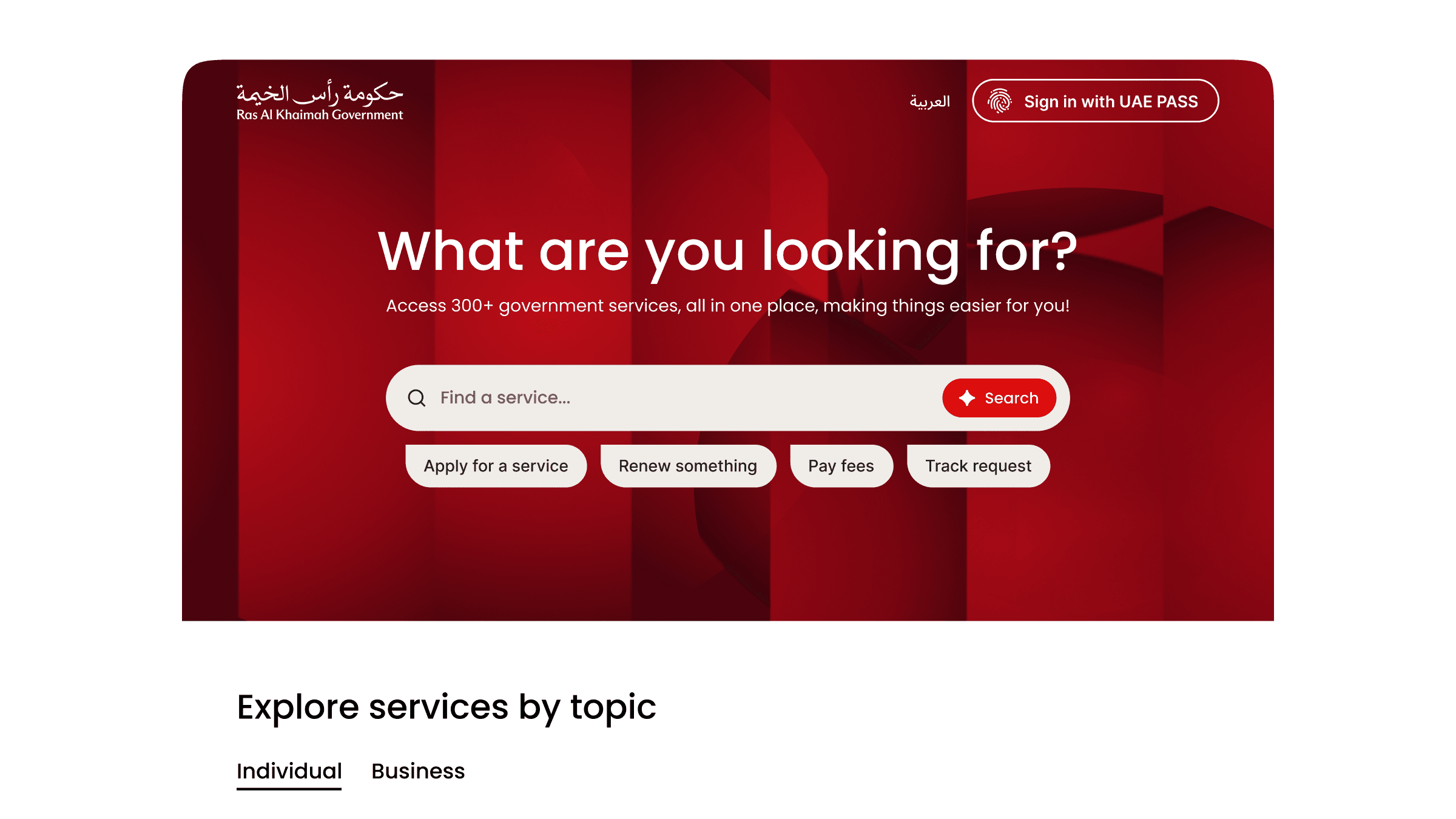 RAK Digital government services portal